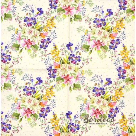 Serwetka decoupage seria DAISY delikatne kwiaty 33x33cm